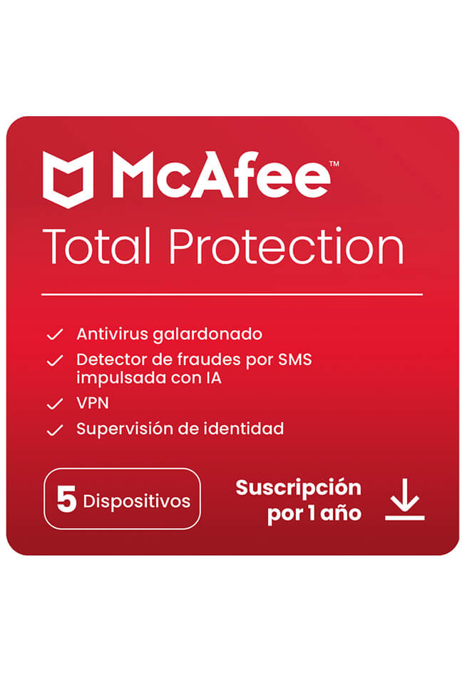 Pin Antivirus McAfee Total Protection 5 Dispositivos