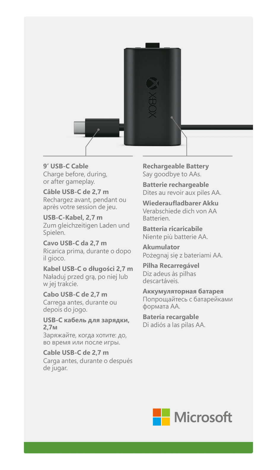 Batería recargable Xbox + Cable USB-C