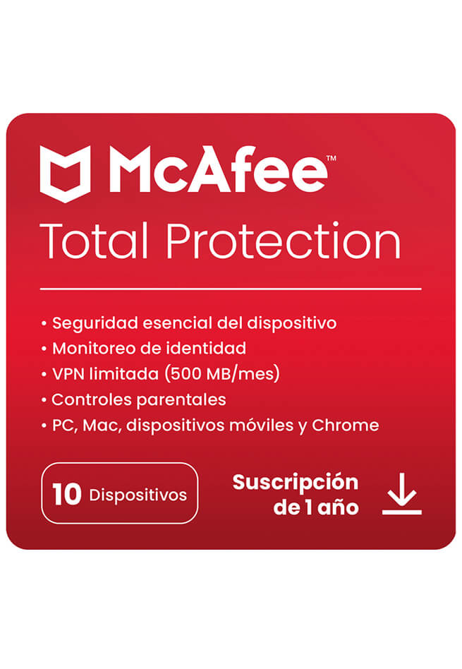 Pin Antivirus McAfee Total Protection 10 Dispositivos